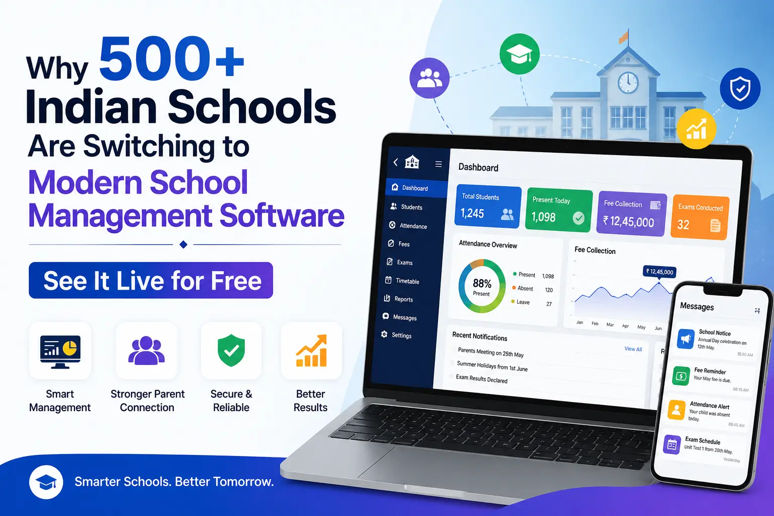Why 500+ Indian Schools Are Switching to Modern School Management Software — See It Live for Free
